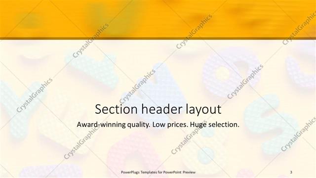 Section Header presentation slide layout
