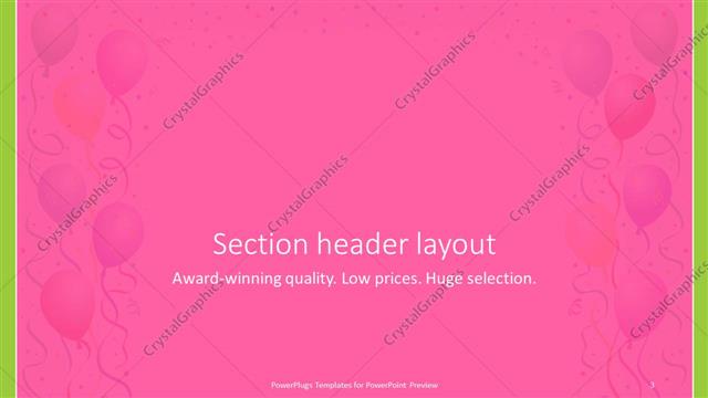 Section Header presentation slide layout