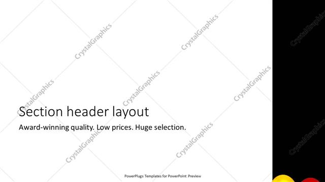 Section Header presentation slide layout
