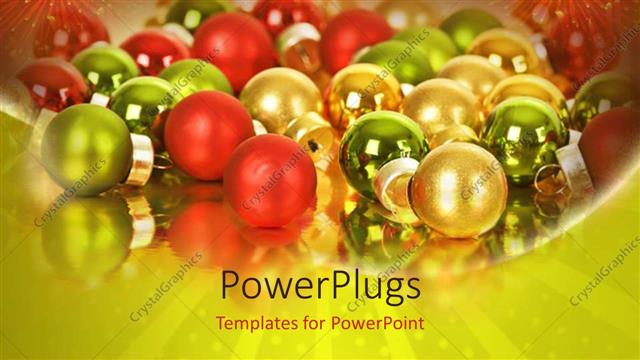  Presentation with fireworks - Lots of multi colored Christmas balls with three sparks of fireworks