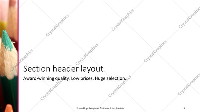 Section Header presentation slide layout