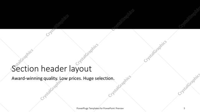 Section Header presentation slide layout