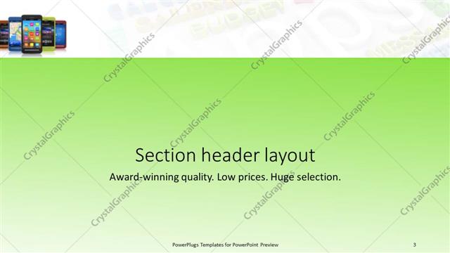 Section Header presentation slide layout