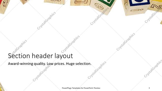 Section Header presentation slide layout
