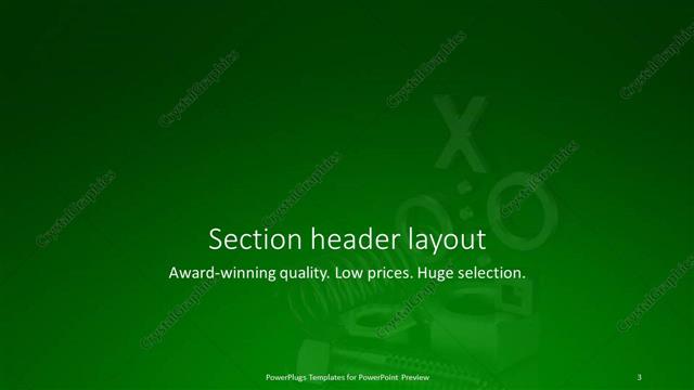 Section Header presentation slide layout