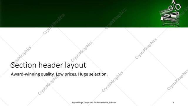 Section Header presentation slide layout