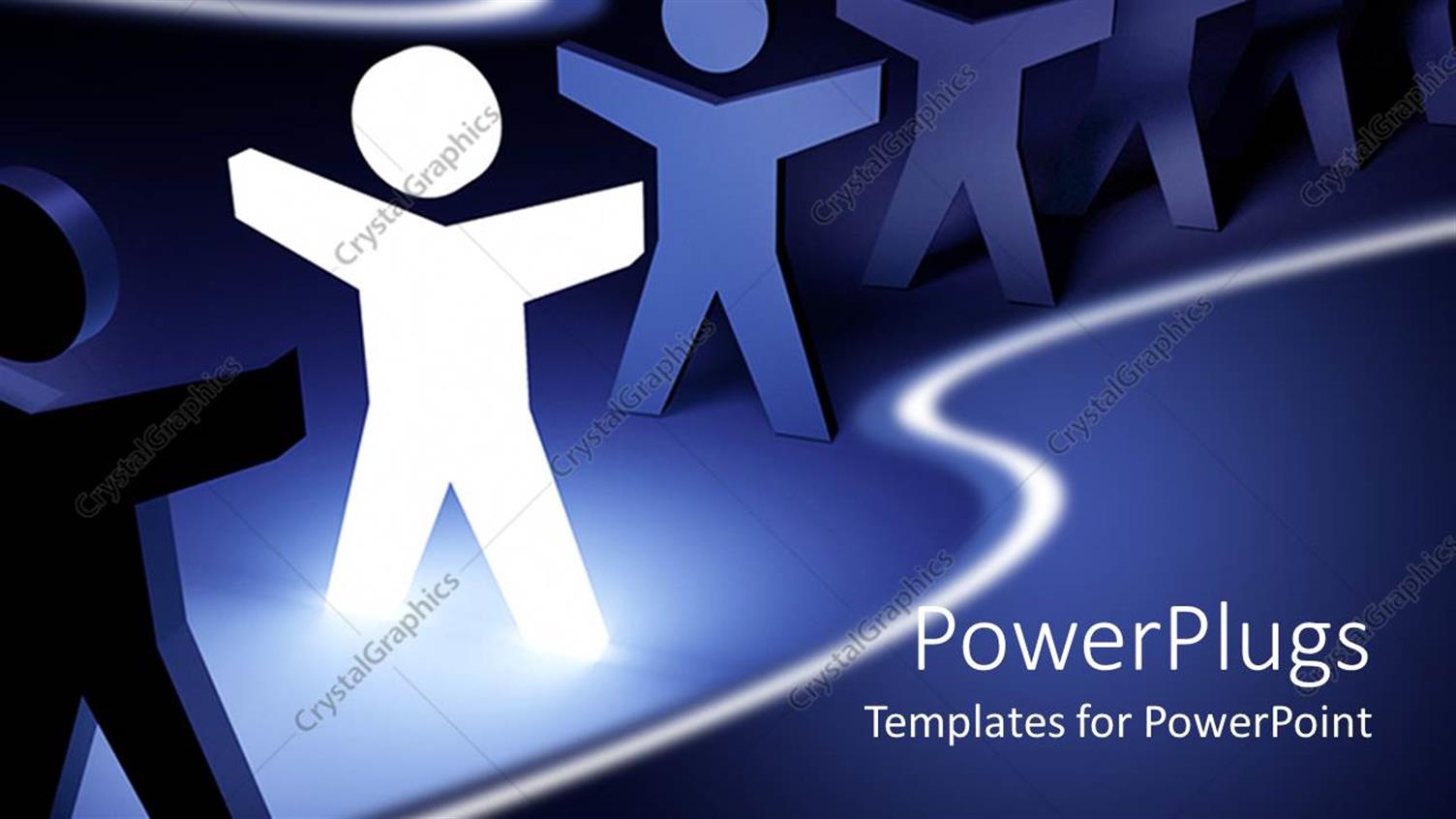 Featuring Lots of Paper Cut 3D Human Characters on a Straight Line