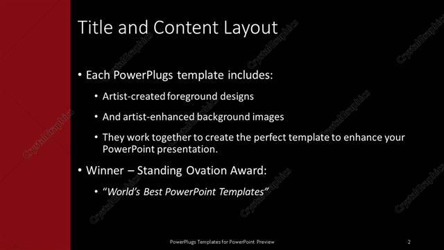 Title and Content presentation slide layout