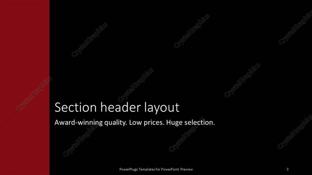 Section Header presentation slide layout