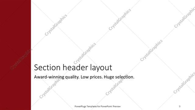 Section Header presentation slide layout