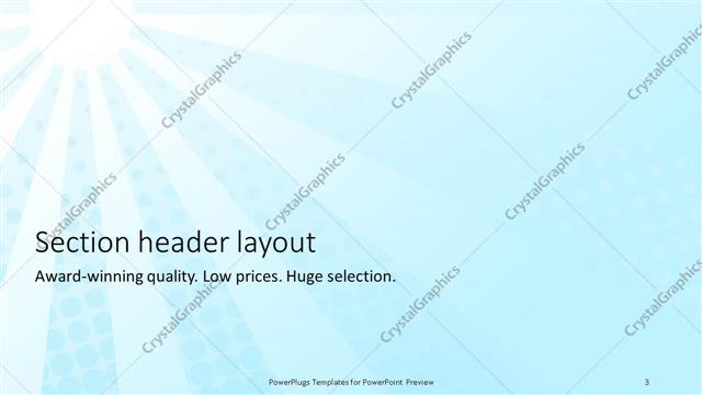 Section Header presentation slide layout