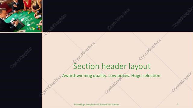 Section Header presentation slide layout
