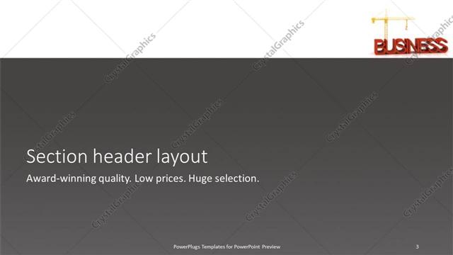 Section Header presentation slide layout