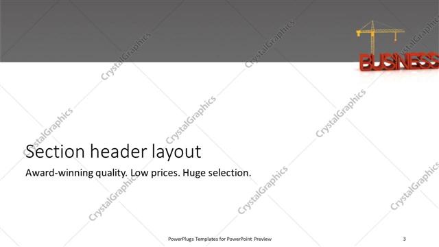 Section Header presentation slide layout