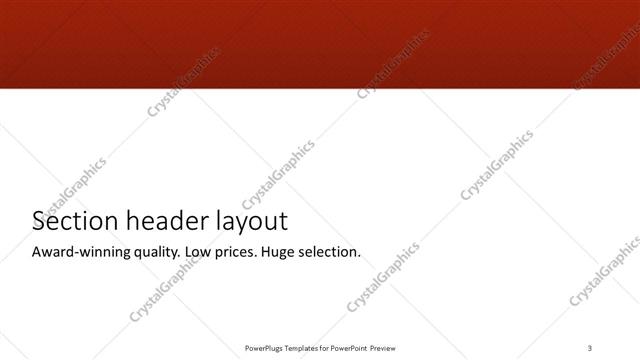 Section Header presentation slide layout