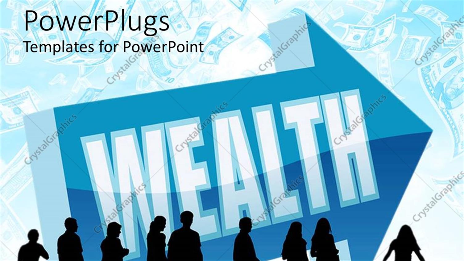 Featuring Lots of People Walking in Direction with a Text that Spells Out the Word Wealth 