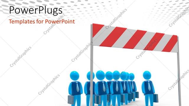  Presentation with challenge - Lots of people walking with a large hurdle in front of them