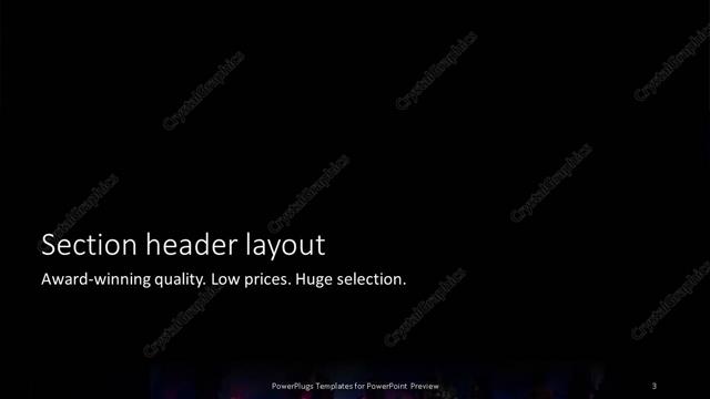 Section Header presentation slide layout