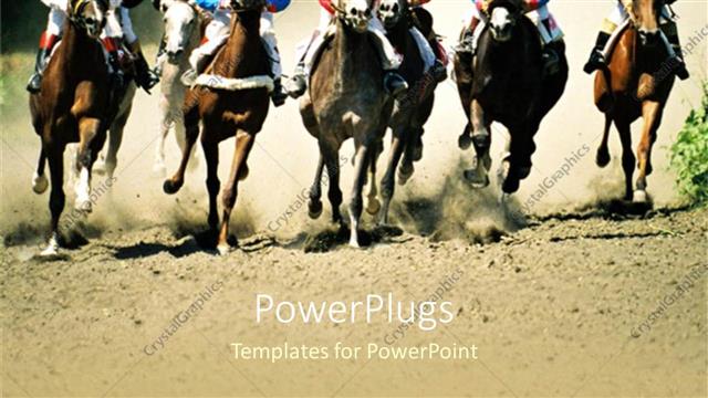  Presentation with horses - Lots pf horses and their riders having race competition