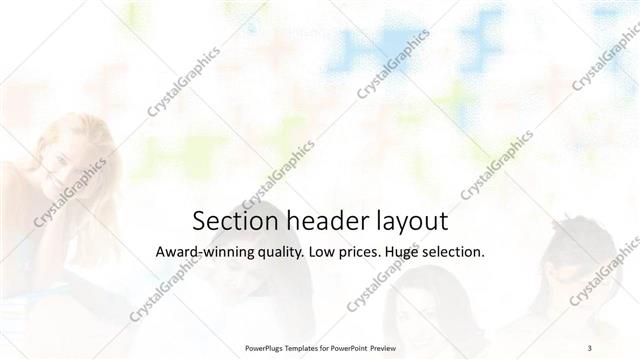 Section Header presentation slide layout