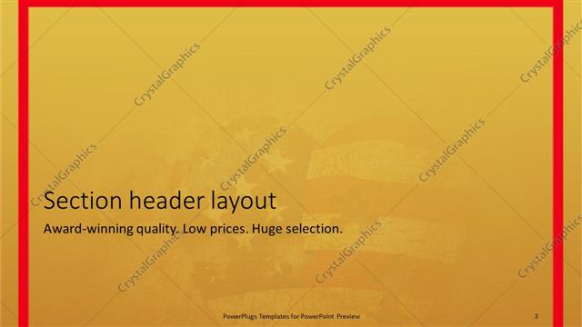 Section Header presentation slide layout