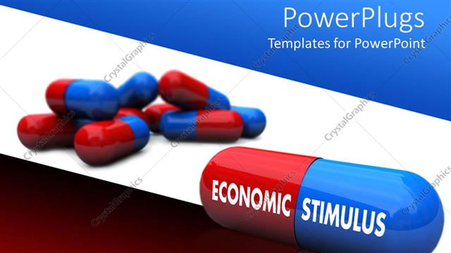 Presentation with red white blue - Lots of red and blue pills on a white background