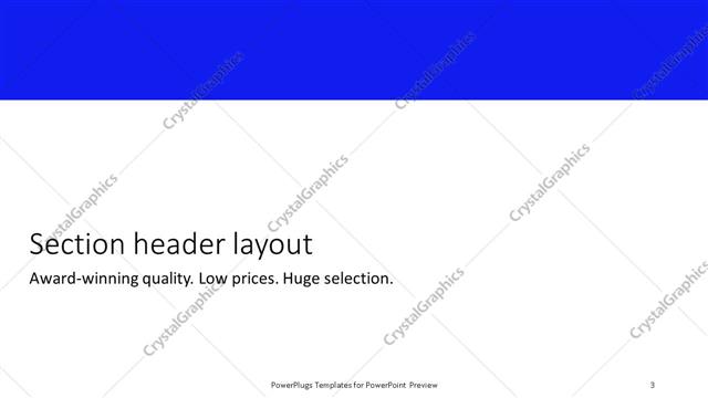 Section Header presentation slide layout