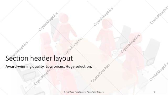 Section Header presentation slide layout