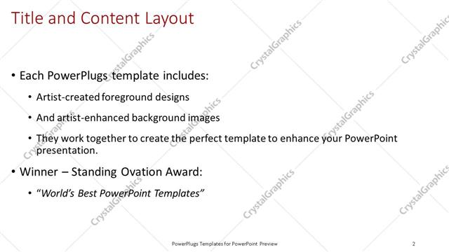 Title and Content presentation slide layout