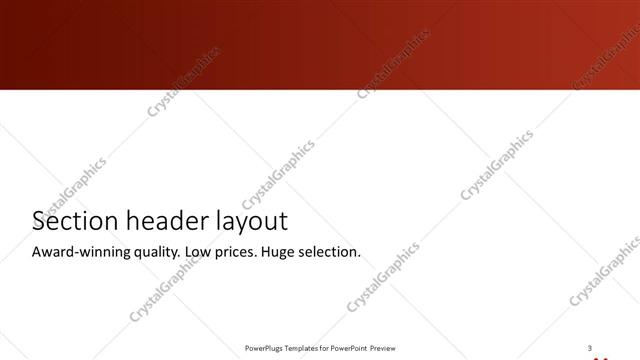 Section Header presentation slide layout