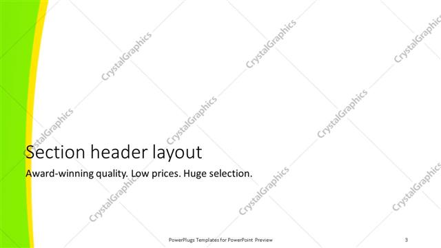 Section Header presentation slide layout