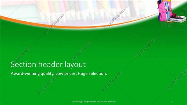 Section Header presentation slide layout