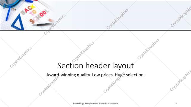Section Header presentation slide layout
