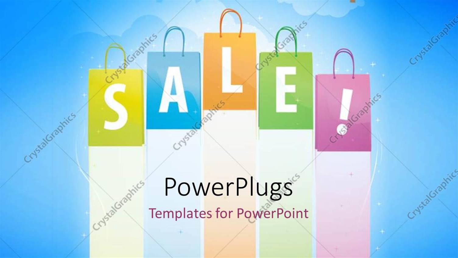 Featuring Lots of Shopping Bags with a Text that Spells Out the Word Sale! 