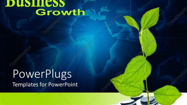  Presentation with silver - Lots of silver coins with a plant shoot on a map background