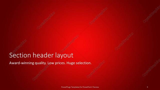 Section Header presentation slide layout