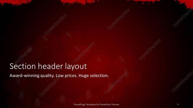 Section Header presentation slide layout