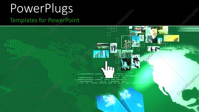  Presentation with tiles - Lots of small tiles with different images and a large globe