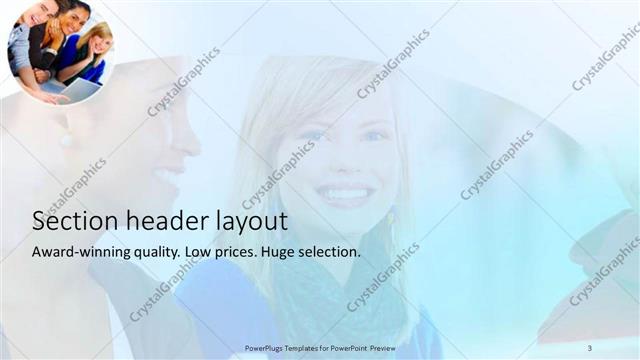 Section Header presentation slide layout