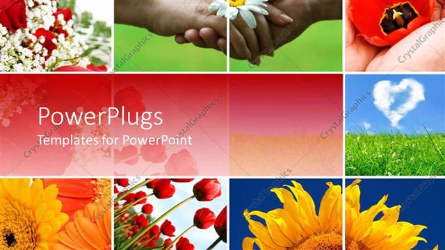  Presentation with tiles - Lots of tiles with hands shaking and different flowers