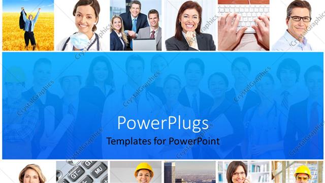  Presentation with different - Lots of tiles showing different people indifferent professions