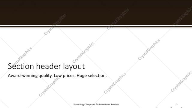 Section Header presentation slide layout