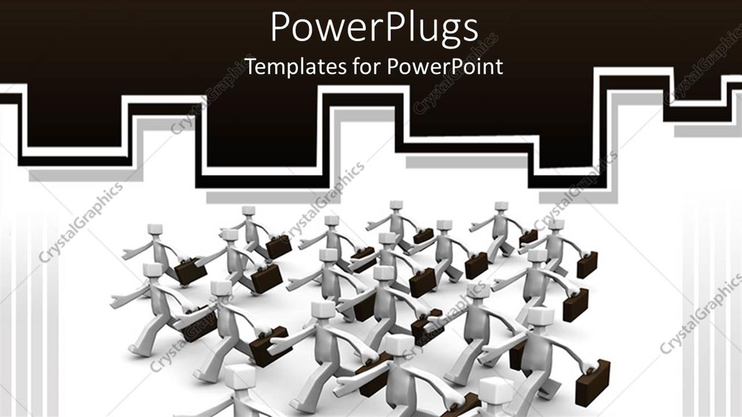 Featuring Lots of White 3d Human Characters Matching with Briefcases