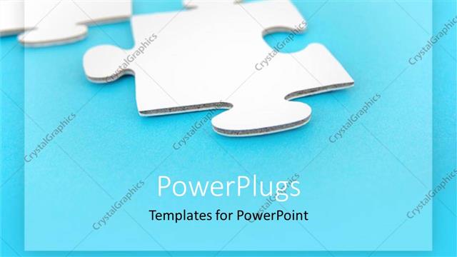  Presentation with blue puzzle pieces - Lots of white puzzle pieces on a blue background