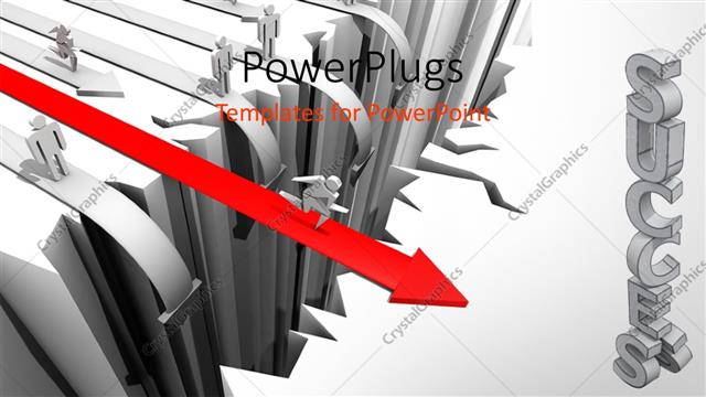  Presentation with way - Lots of white and red arrows with human figures climbing them