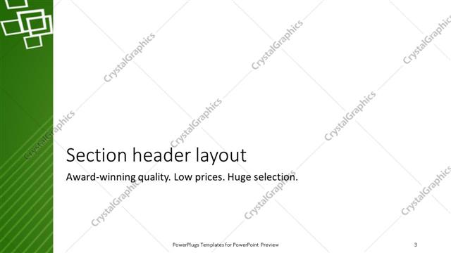 Section Header presentation slide layout