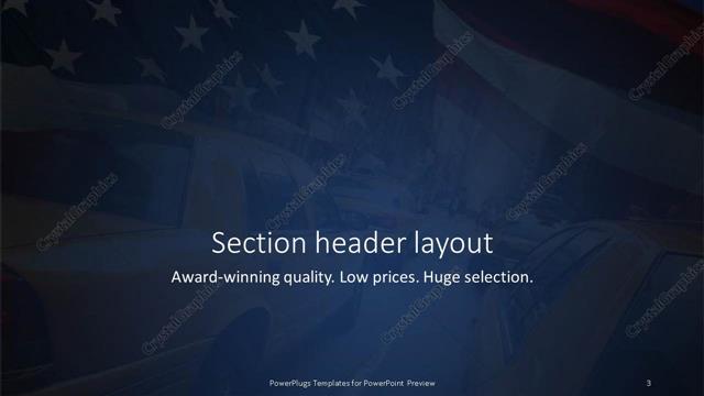 Section Header presentation slide layout