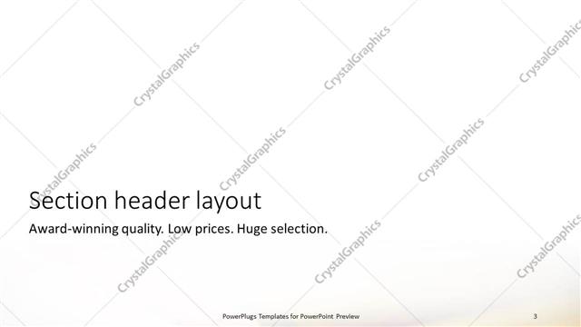 Section Header presentation slide layout