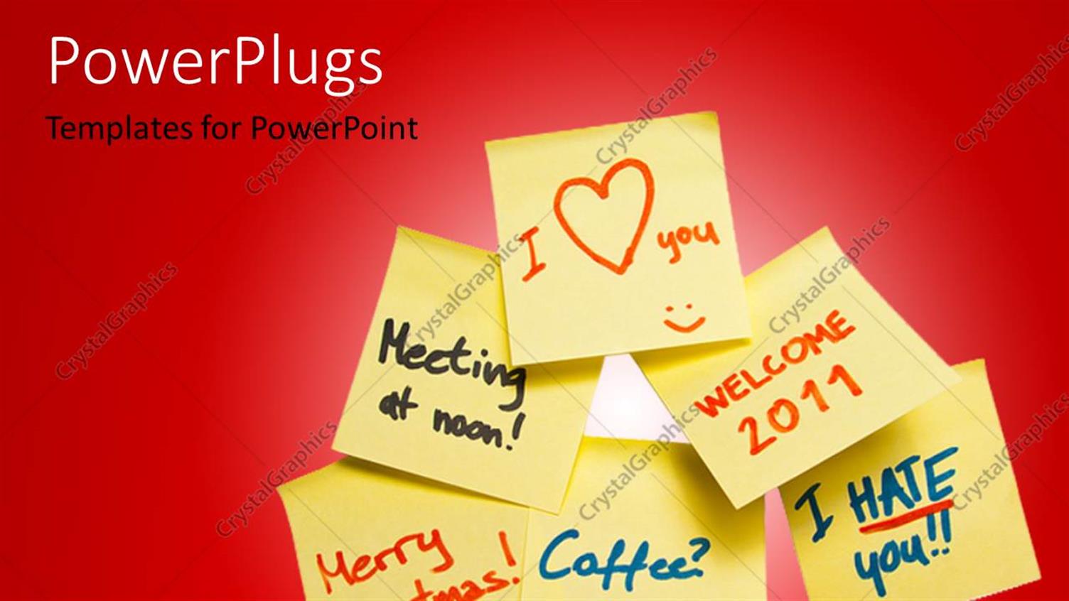 Featuring Lots of Yellow Sticky Notes with Various Hand Written Messages