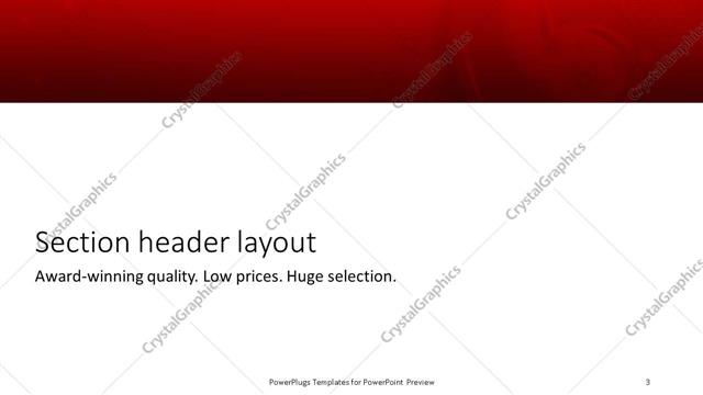 Section Header presentation slide layout